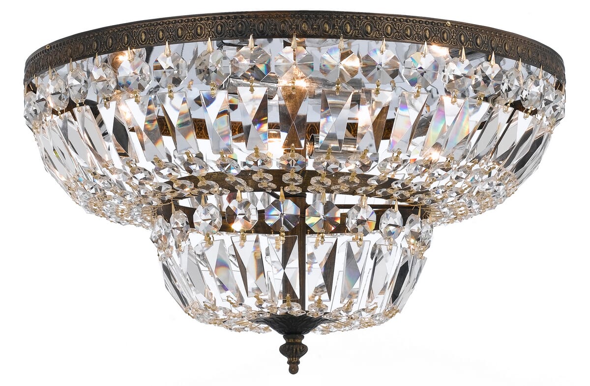 4-Light 18" Ceiling Light in English Bronze with Clear Swarovski Strass Crystals