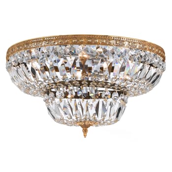 Crystorama 4-Light 18" Ceiling Light in Olde Brass with Clear Swarovski Strass Crystals