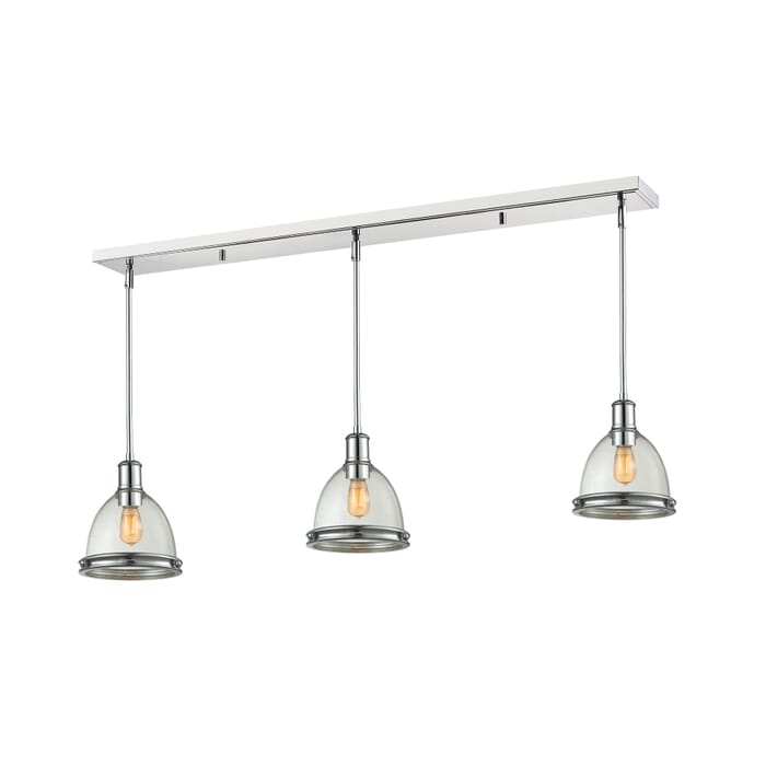 Z-Lite Mason 3-Light Linear Pendant Light In Chrome Z-Lite Mason 3-Light Linear Pendant Light In Chrome