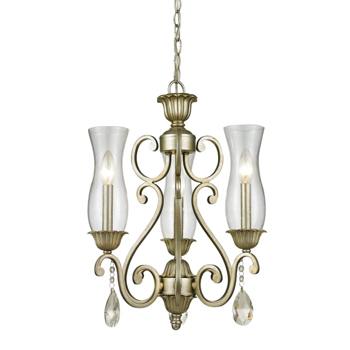 Z-Lite Melina 3-Light Chandelier In Antique Silver Z-Lite Melina 3-Light Chandelier In Antique Silver
