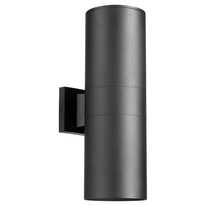 Quorum Cylinder 2-Light 17" Outdoor Wall Light in Noir Quorum Cylinder 2-Light 17" Outdoor Wall Light in Noir
