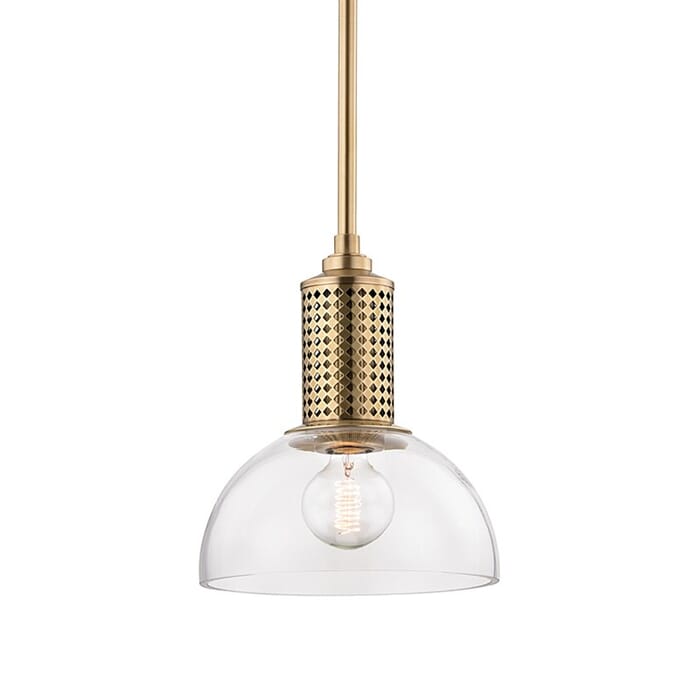 Hudson Valley Halcyon 11" Pendant Light in Aged Brass Hudson Valley Halcyon 11" Pendant Light in Aged Brass