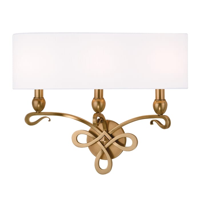 Hudson Valley Pawling 3-Light 17" Wall Sconce in Aged Brass Hudson Valley Pawling 3-Light 17" Wall Sconce in Aged Brass