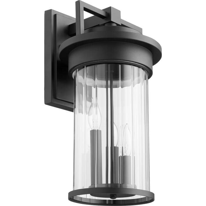 Quorum Dimas 3-Light 16" Outdoor Wall Light in Noir Quorum Dimas 3-Light 16" Outdoor Wall Light in Noir