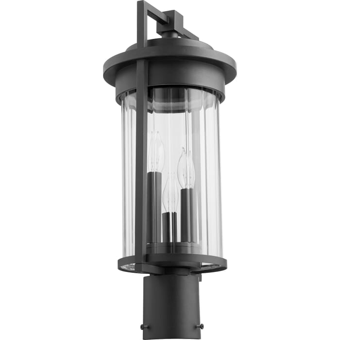 Quorum Dimas 3-Light 20" Outdoor Post Light in Noir Quorum Dimas 3-Light 20" Outdoor Post Light in Noir