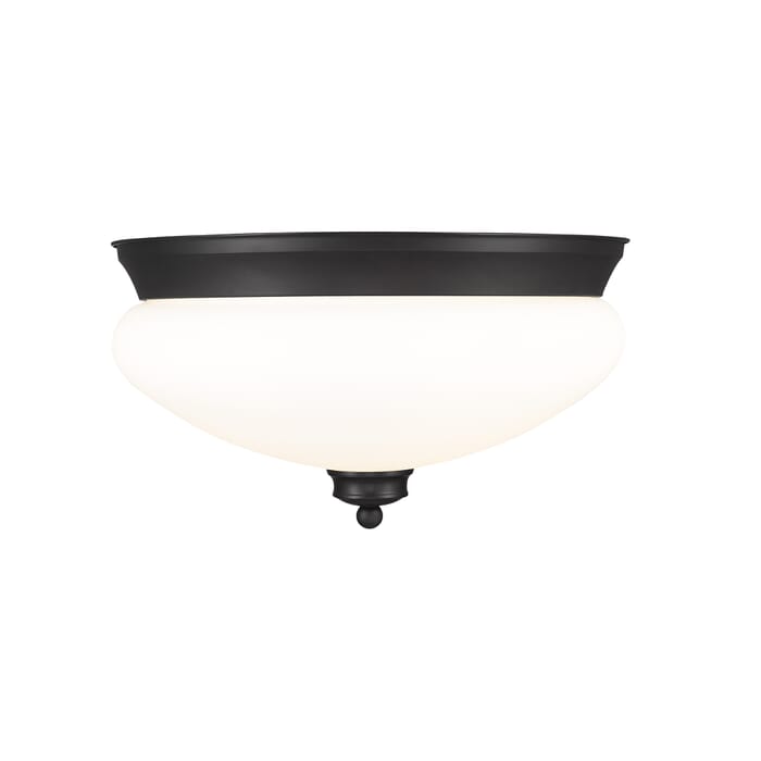 Z-Lite Amon 2-Light Flush Mount Ceiling Light In Matte Black Z-Lite Amon 2-Light Flush Mount Ceiling Light In Matte Black