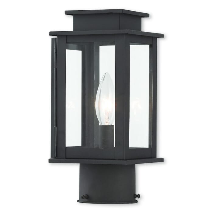 Princeton 1-Light Outdoor Post-Top Lanterm in Bronze w with Polished Chrome Stainless Steel Princeton 1-Light Outdoor Post-Top Lanterm in Bronze w with Polished Chrome Stainless Steel