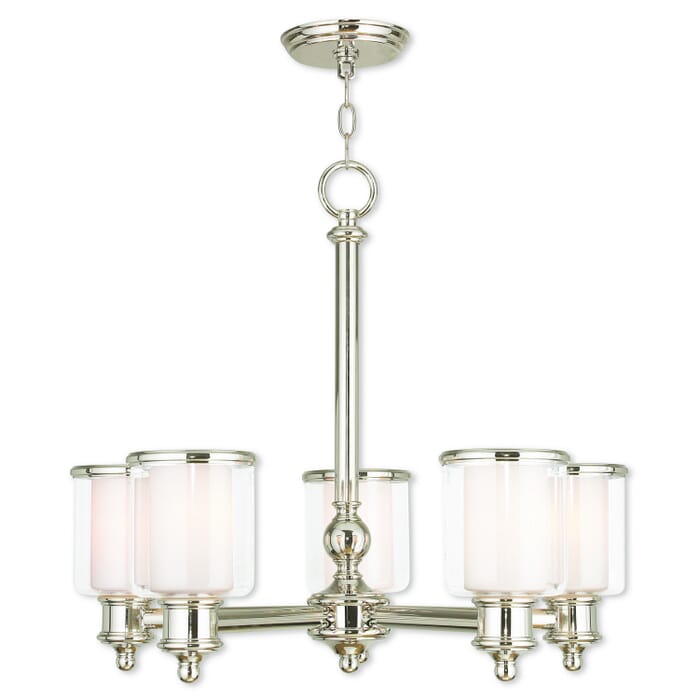 Middlebush 5-Light Chandelier in Polished Nickel Middlebush 5-Light Chandelier in Polished Nickel