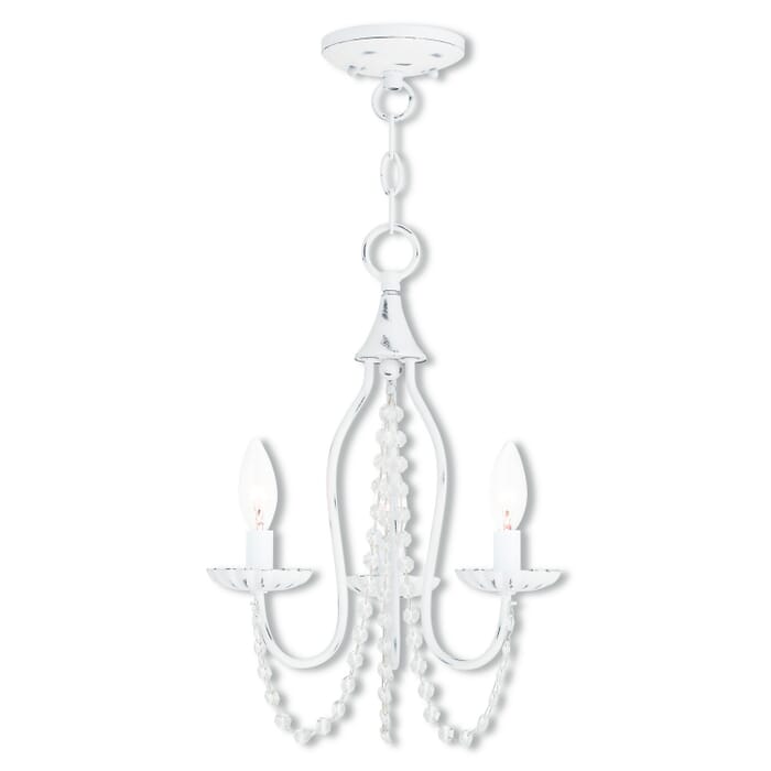 Alessia 3-Light Mini Chandelier in Antique White Alessia 3-Light Mini Chandelier in Antique White