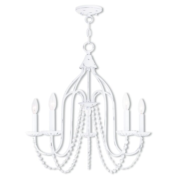 Alessia 5-Light Chandelier in Antique White Alessia 5-Light Chandelier in Antique White
