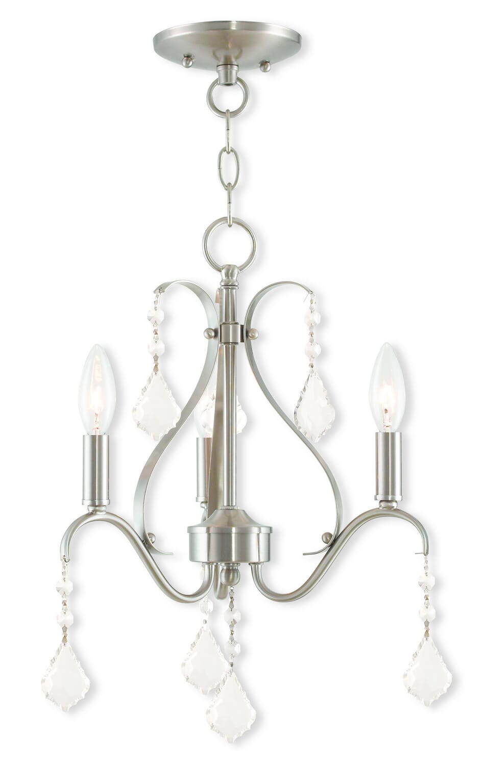 Caterina 3-Light Mini Chandelier in Brushed Nickel