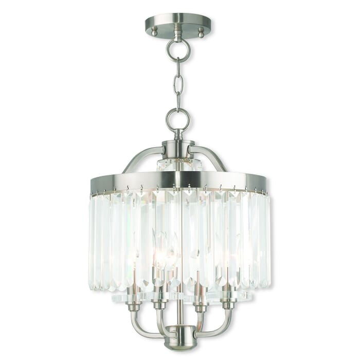 Ashton 4-Light Mini Chandelier with Ceiling Mount in Brushed Nickel Ashton 4-Light Mini Chandelier with Ceiling Mount in Brushed Nickel