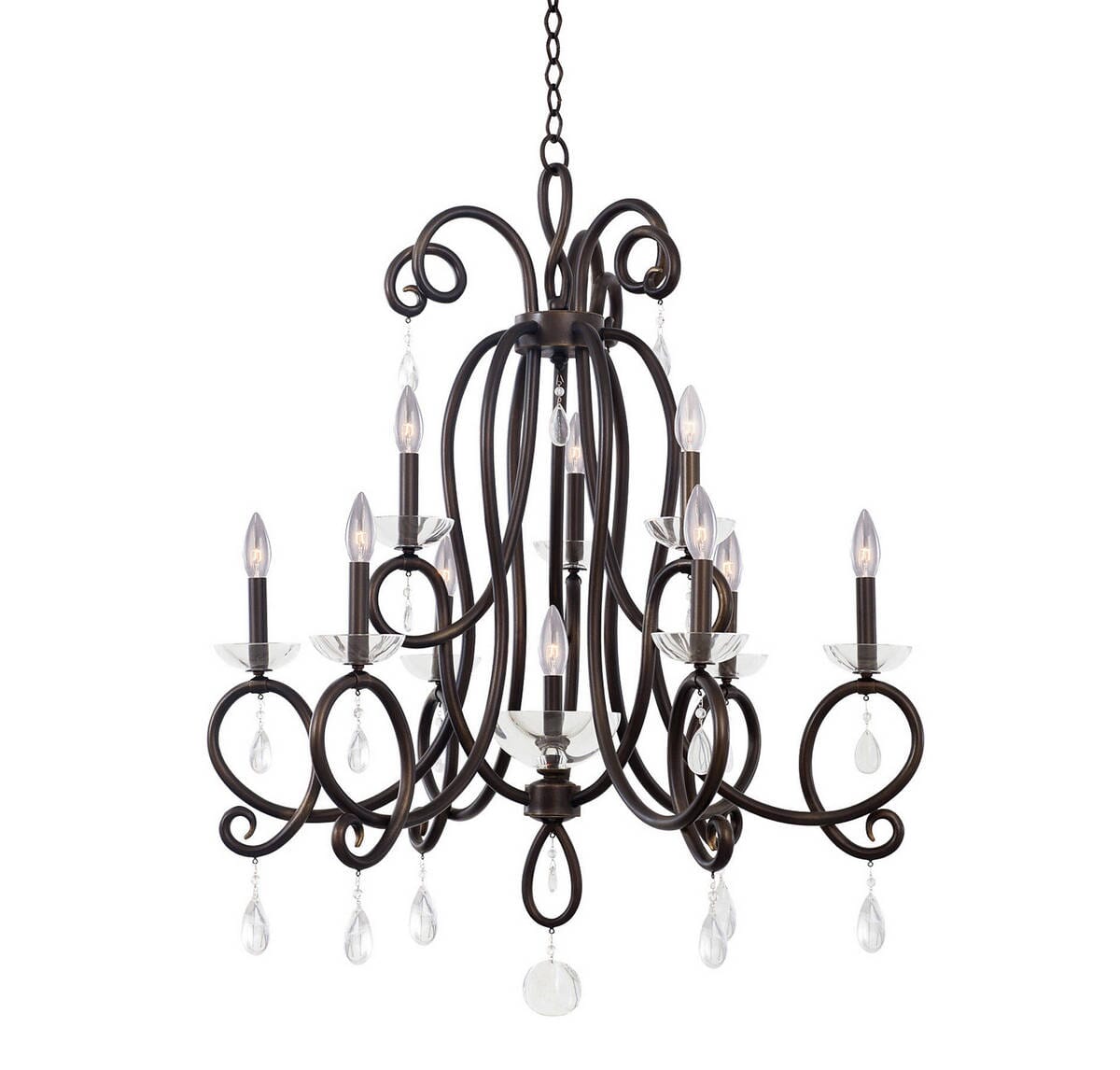 Winona 9-Light Chandelier in Tarnished Brass