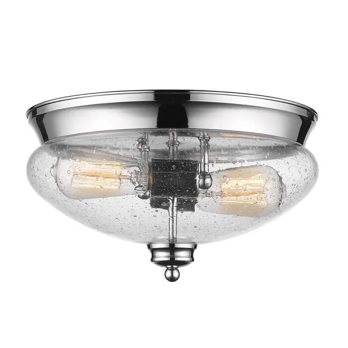 Z-Lite Amon 2-Light Flush Mount Ceiling Light In Chrome Z-Lite Amon 2-Light Flush Mount Ceiling Light In Chrome