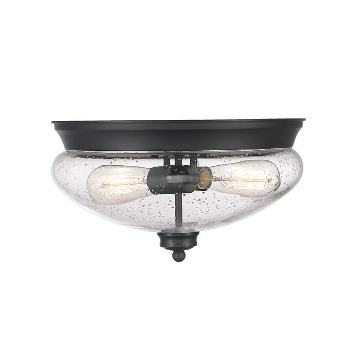 Z-Lite Amon 2-Light Flush Mount Ceiling Light In Matte Black Z-Lite Amon 2-Light Flush Mount Ceiling Light In Matte Black