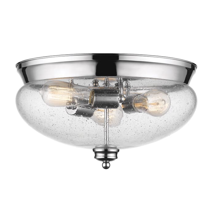 Z-Lite Amon 3-Light Flush Mount Ceiling Light In Chrome Z-Lite Amon 3-Light Flush Mount Ceiling Light In Chrome