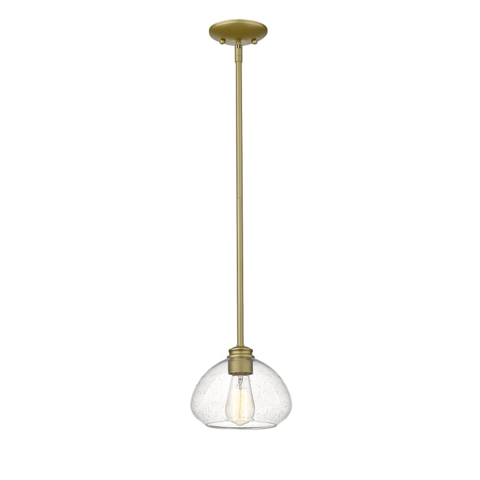 Z-Lite Amon 1-Light Mini Pendant Light In Satin Gold Z-Lite Amon 1-Light Mini Pendant Light In Satin Gold