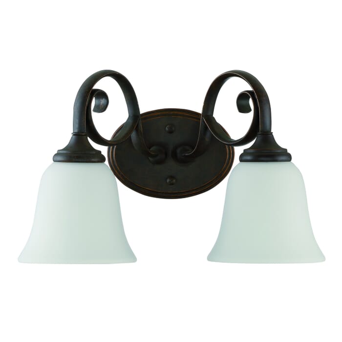 Barrett Place 2-Light Bathroom Vanity Light in Mocha Bronze Barrett Place 2-Light Bathroom Vanity Light in Mocha Bronze