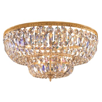 Crystorama 6-Light 24" Ceiling Light in Olde Brass with Clear Spectra Crystals