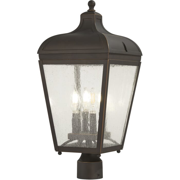 The Great Outdoors Marquee 4-Light 22" Outdoor Post Light in Oil Rubbed Bronze with Gold High The Great Outdoors Marquee 4-Light 22" Outdoor Post Light in Oil Rubbed Bronze with Gold High