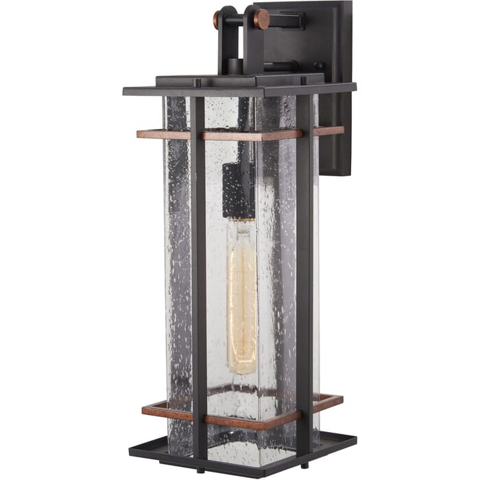 The Great Outdoors San Marcos 18" Outdoor Wall Light in Black with Antique Copper Accents The Great Outdoors San Marcos 18" Outdoor Wall Light in Black with Antique Copper Accents