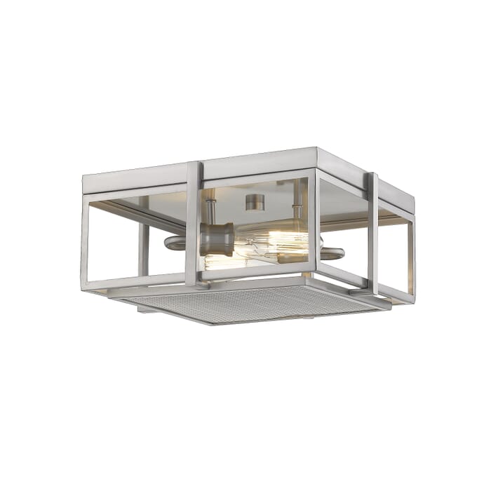 Z-Lite Halcyon 2-Light Flush Mount Ceiling Light In Brushed Nickel Z-Lite Halcyon 2-Light Flush Mount Ceiling Light In Brushed Nickel