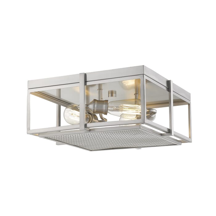 Z-Lite Halcyon 3-Light Flush Mount Ceiling Light In Brushed Nickel Z-Lite Halcyon 3-Light Flush Mount Ceiling Light In Brushed Nickel