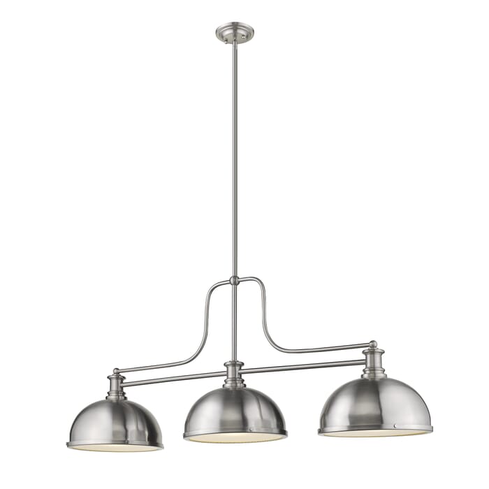Z-Lite Melange 3-Light Linear Pendant Light In Brushed Nickel Z-Lite Melange 3-Light Linear Pendant Light In Brushed Nickel