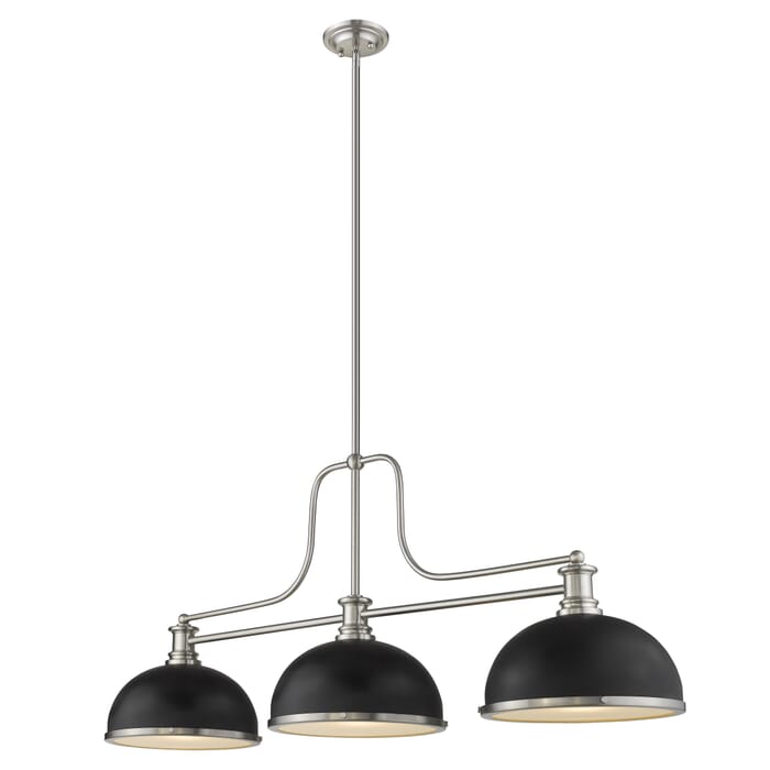 Z-Lite Melange 3-Light Linear Pendant Light In Brushed Nickel Z-Lite Melange 3-Light Linear Pendant Light In Brushed Nickel
