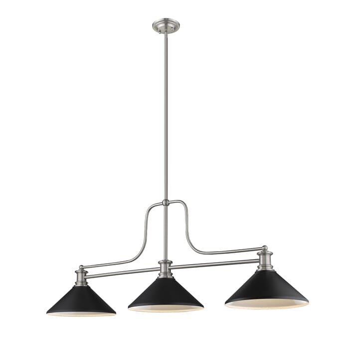 Z-Lite Melange 3-Light Linear Pendant Light In Brushed Nickel Z-Lite Melange 3-Light Linear Pendant Light In Brushed Nickel