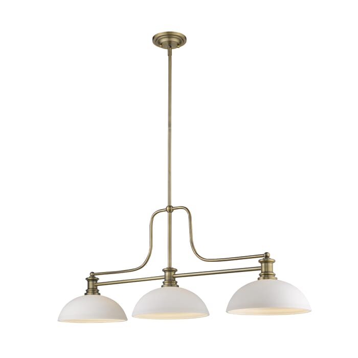 Z-Lite Melange 3-Light Linear Pendant Light In Heritage Brass Z-Lite Melange 3-Light Linear Pendant Light In Heritage Brass