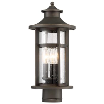 The Great Outdoors Highland Ridge 4-Light 20" Outdoor Post Light in Oil Rubbed Bronze with Gold High