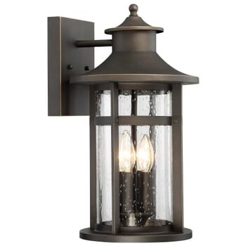 The Great Outdoors Highland Ridge 4-Light 21" Outdoor Wall Light in Oil Rubbed Bronze with Gold High
