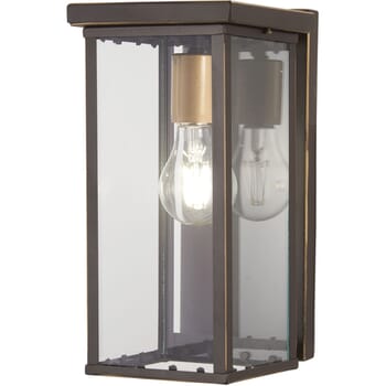 The Great Outdoors Casway 11" Outdoor Wall Light in Oil Rubbed Bronze with Gold High