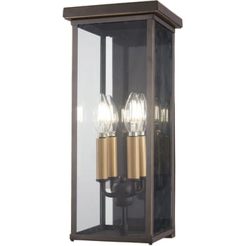The Great Outdoors Casway 4-Light 17" Outdoor Wall Light in Oil Rubbed Bronze with Gold High