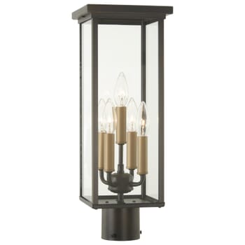The Great Outdoors Casway 5-Light Outdoor Post Light in Oil Rubbed Bronze With Gold Highlight