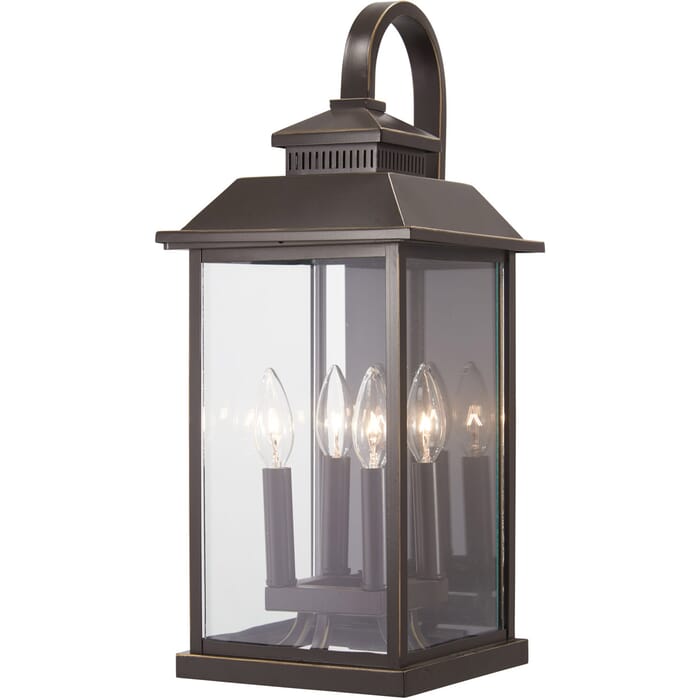 The Great Outdoors Miner'S Loft 4-Light 21" Outdoor Wall Light in Oil Rubbed Bronze with Gold High The Great Outdoors Miner'S Loft 4-Light 21" Outdoor Wall Light in Oil Rubbed Bronze with Gold High