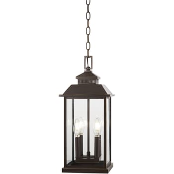 The Great Outdoors Miner'S Loft 4-Light 20" Outdoor Hanging Light in Oil Rubbed Bronze with Gold High