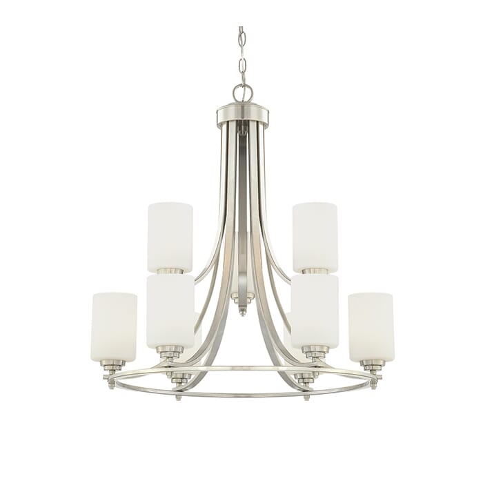 Millennium Lighting Bristo 9-Light Chandelier in Satin Nickel Millennium Lighting Bristo 9-Light Chandelier in Satin Nickel