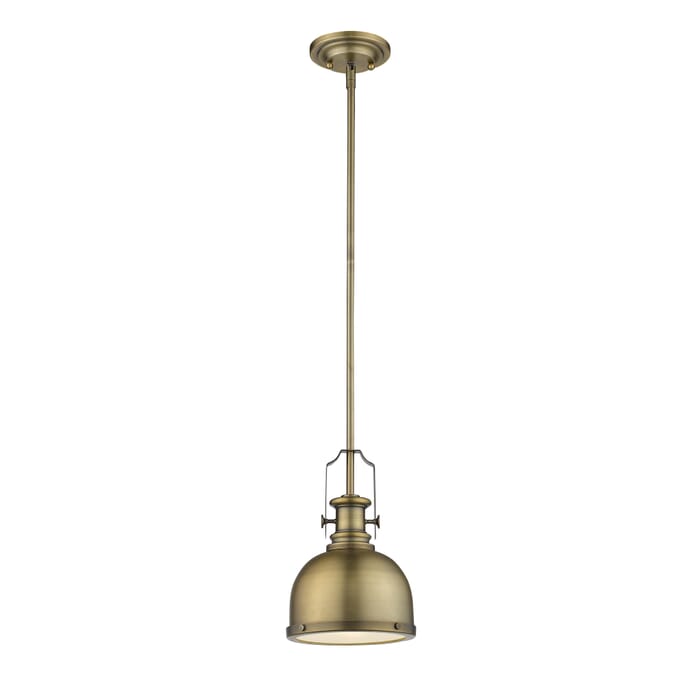 Z-Lite Melange 1-Light Mini Pendant Light In Heritage Brass Z-Lite Melange 1-Light Mini Pendant Light In Heritage Brass