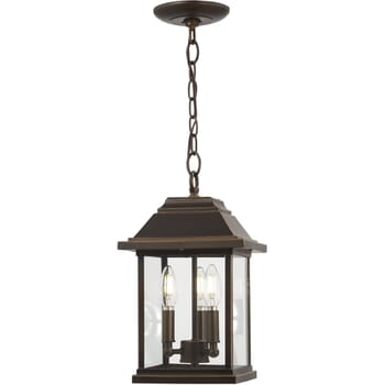 The Great Outdoors Mariner'S Pointe 3-Light 15" Outdoor Hanging Light in Oil Rubbed Bronze with Gold High