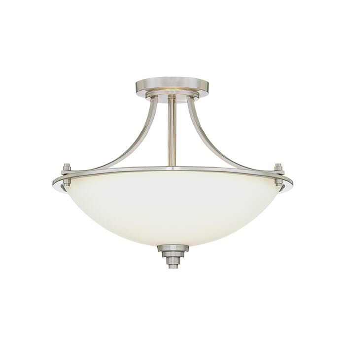 Millennium Lighting Bristo 3-Light Semi-Flush in Satin Nickel Millennium Lighting Bristo 3-Light Semi-Flush in Satin Nickel