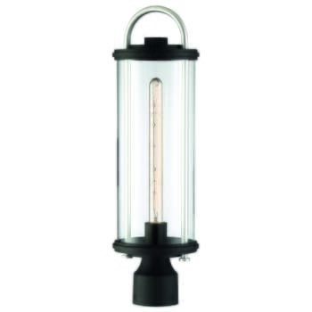 The Great Outdoors Keyser 22" Outdoor Post Light in Black with Silver Accent