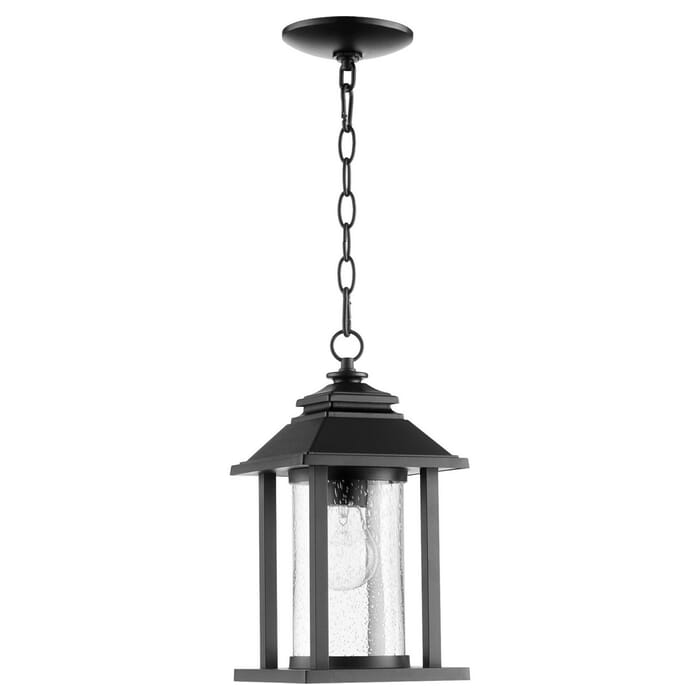 Quorum Crusoe 14" Outdoor Hanging Light in Noir Quorum Crusoe 14" Outdoor Hanging Light in Noir