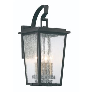 The Great Outdoors Cantebury 4-Light 20" Outdoor Wall Light in Black with Gold