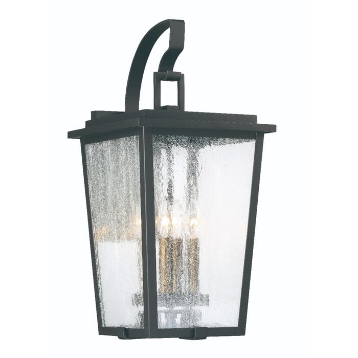 The Great Outdoors Cantebury 4-Light 23" Outdoor Wall Light in Black with Gold The Great Outdoors Cantebury 4-Light 23" Outdoor Wall Light in Black with Gold