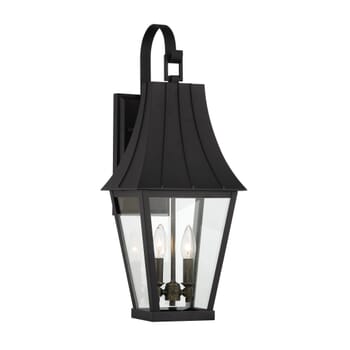 The Great Outdoors Chateau Grande 2-Light Outdoor Wall Light in Coal With Gold