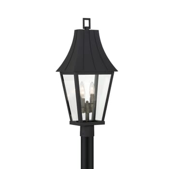 The Great Outdoors Chateau Grande 4-Light Outdoor Post Light in Coal With Gold