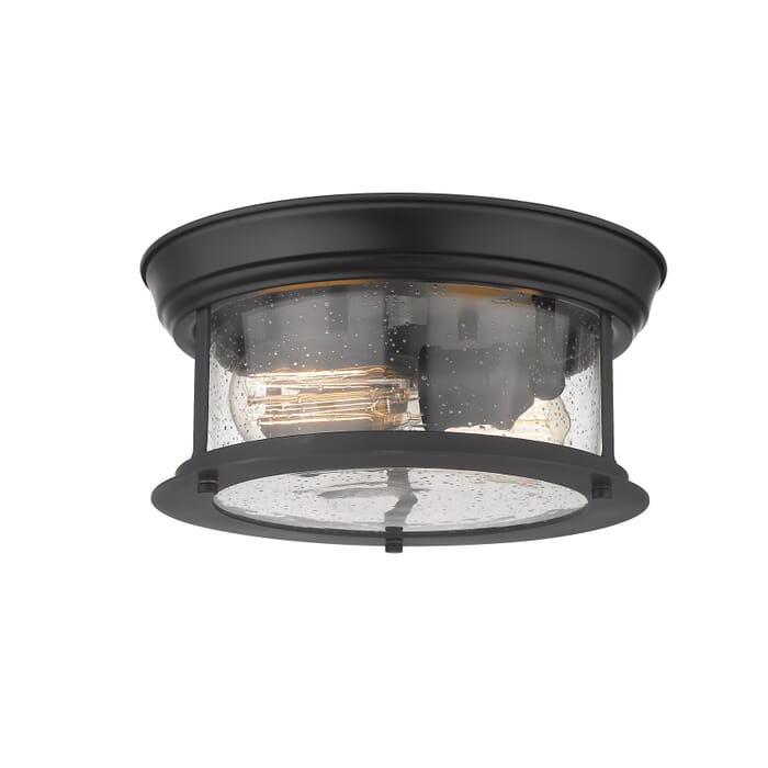 Z-Lite Sonna 2-Light Flush Mount Ceiling Light In Matte Black Z-Lite Sonna 2-Light Flush Mount Ceiling Light In Matte Black