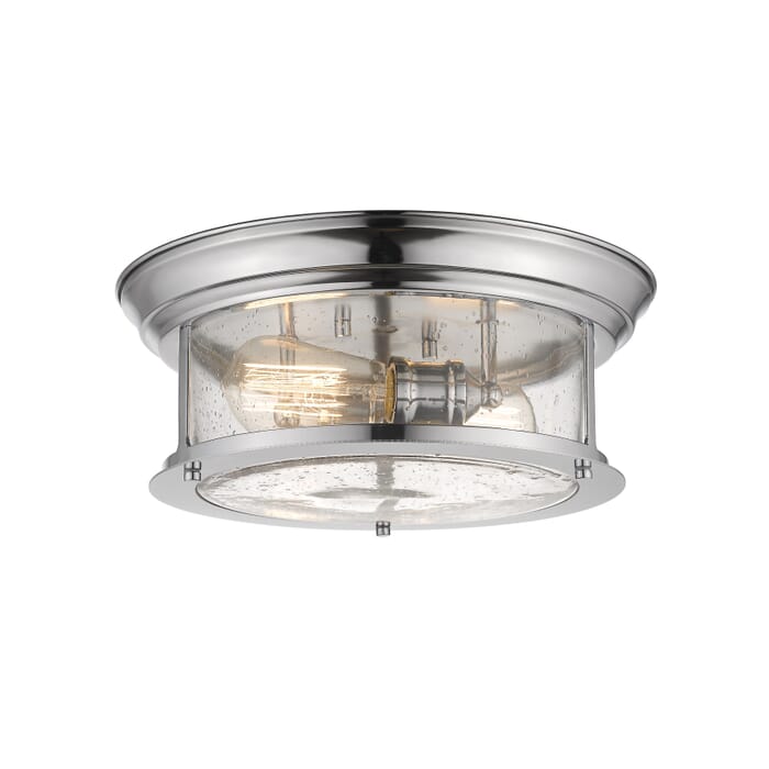 Z-Lite Sonna 2-Light Flush Mount Ceiling Light In Chrome Z-Lite Sonna 2-Light Flush Mount Ceiling Light In Chrome
